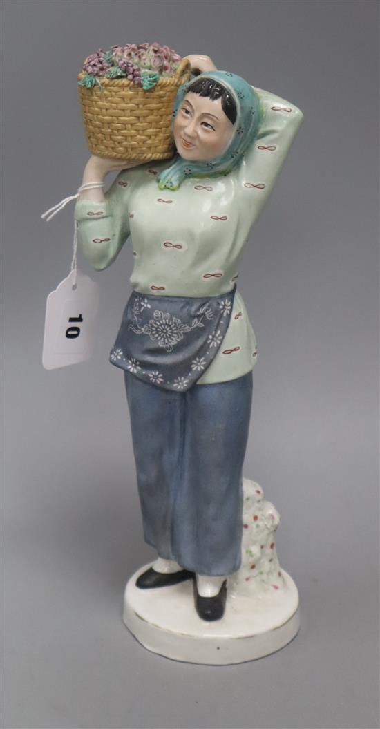 A Chinese porcelain Cultural Revolution of a farm girl, 1960s height 33cm